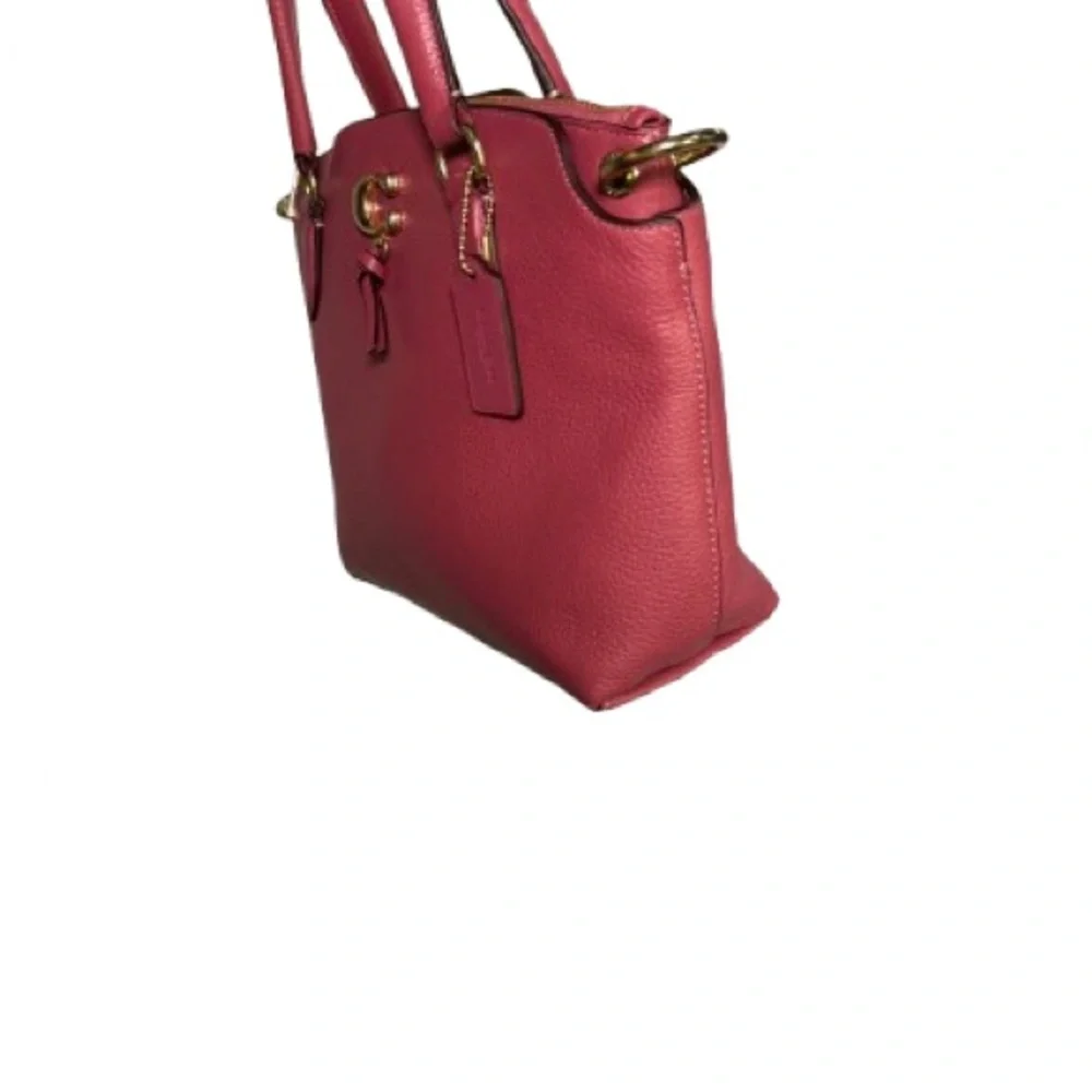 Coach Raspberry Leather Handbag - Picture 3 of 8